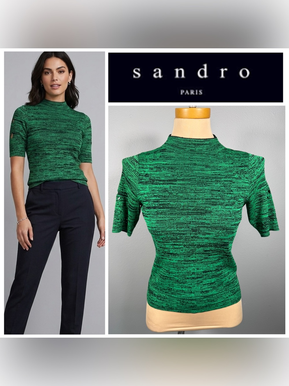 Sandro Space Dyed Fitted Knit Top